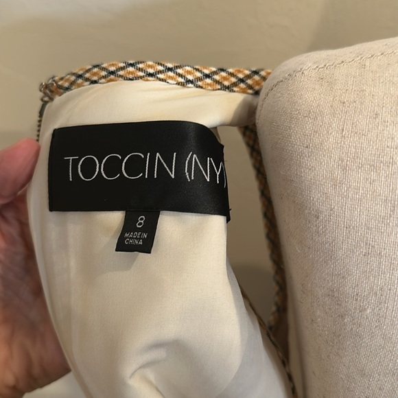 TOCCIN (NY) SLEEVELESS DRESS WITH TIE WAIST DETAIL LINED SIZE 8 LIKE NEW - Picture 7 of 10